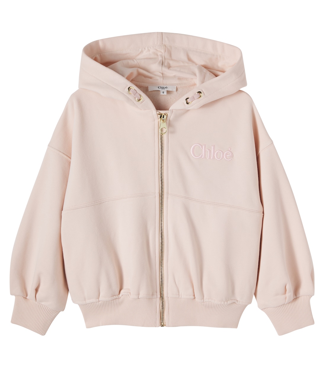 Sweat-shirt à capuche en coton à logo | Chloé Kids
