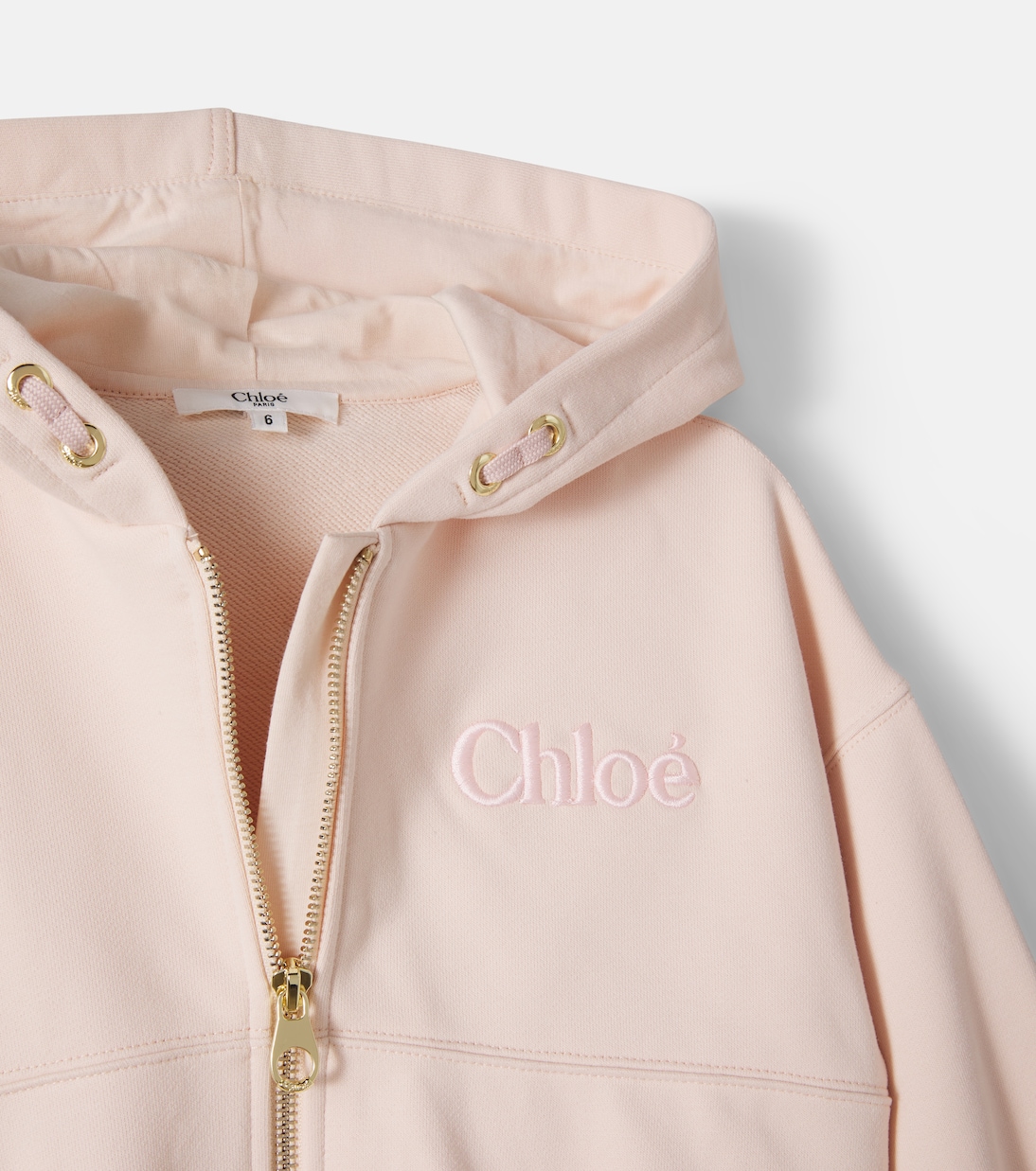Sweat-shirt à capuche en coton à logo | Chloé Kids