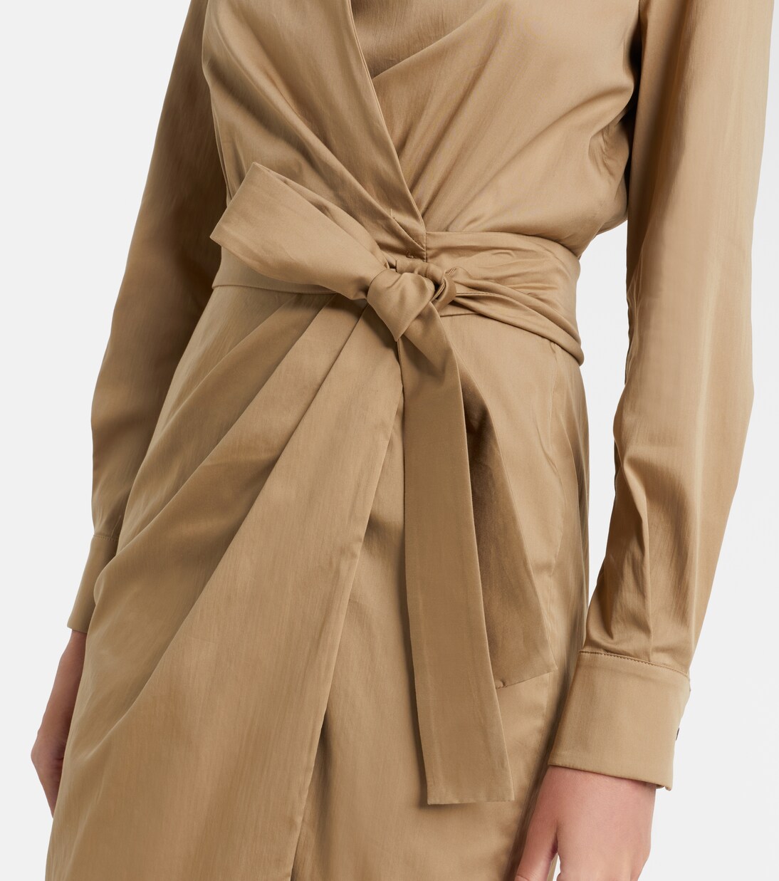 Beta cotton-blend satin wrap dress | Max Mara