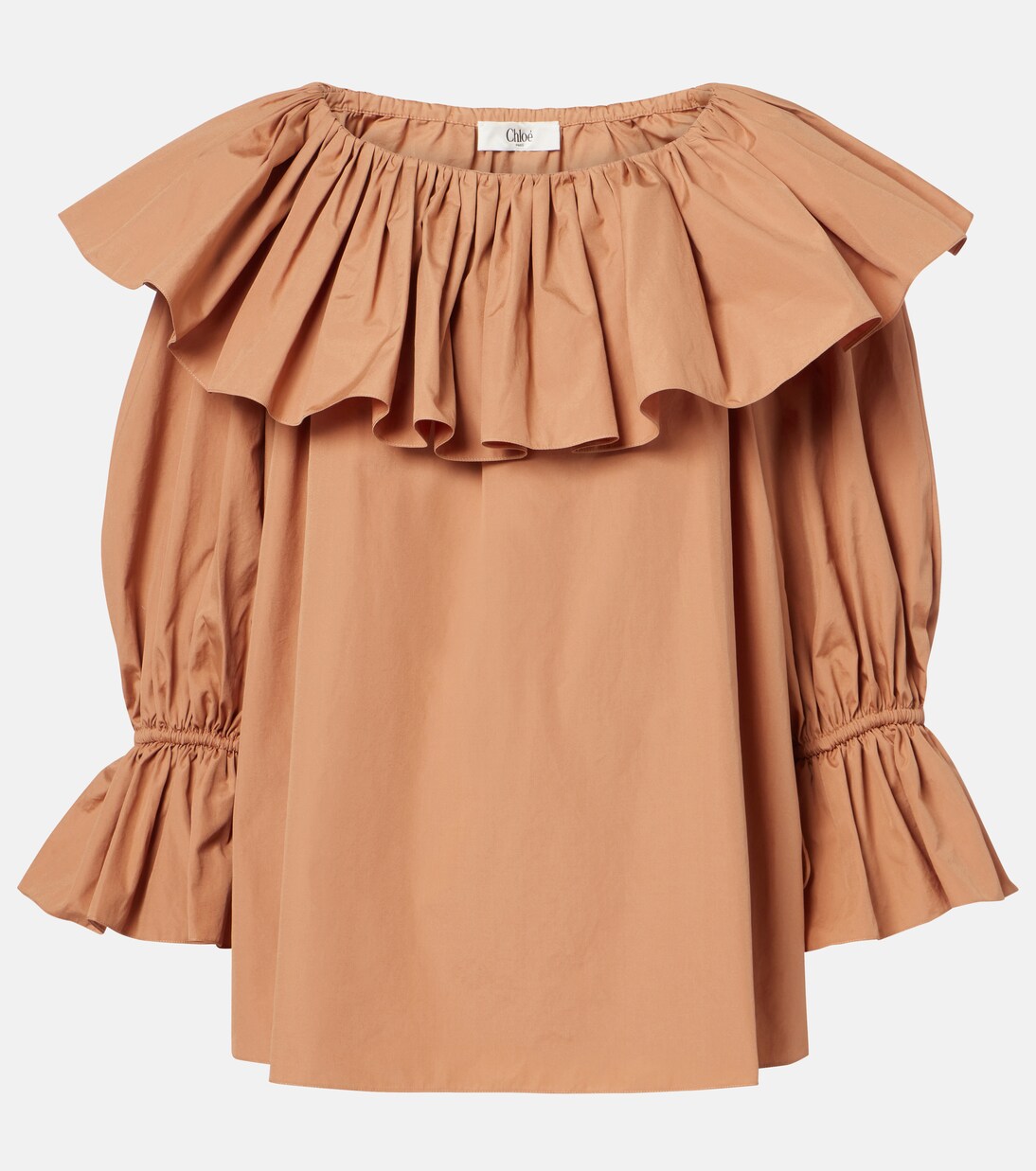 Ruffled cotton poplin blouse | Chloé