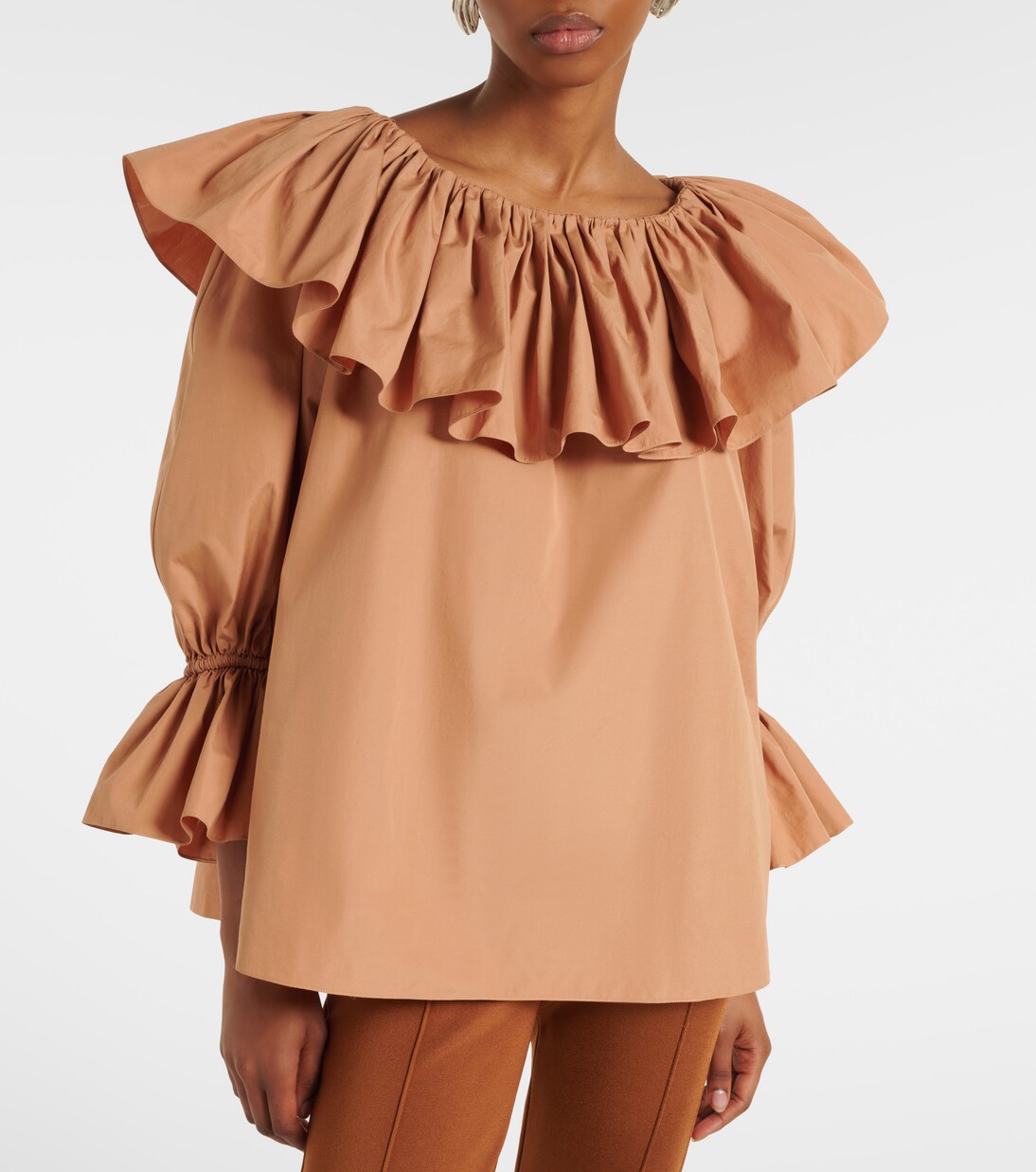 Ruffled cotton poplin blouse | Chloé
