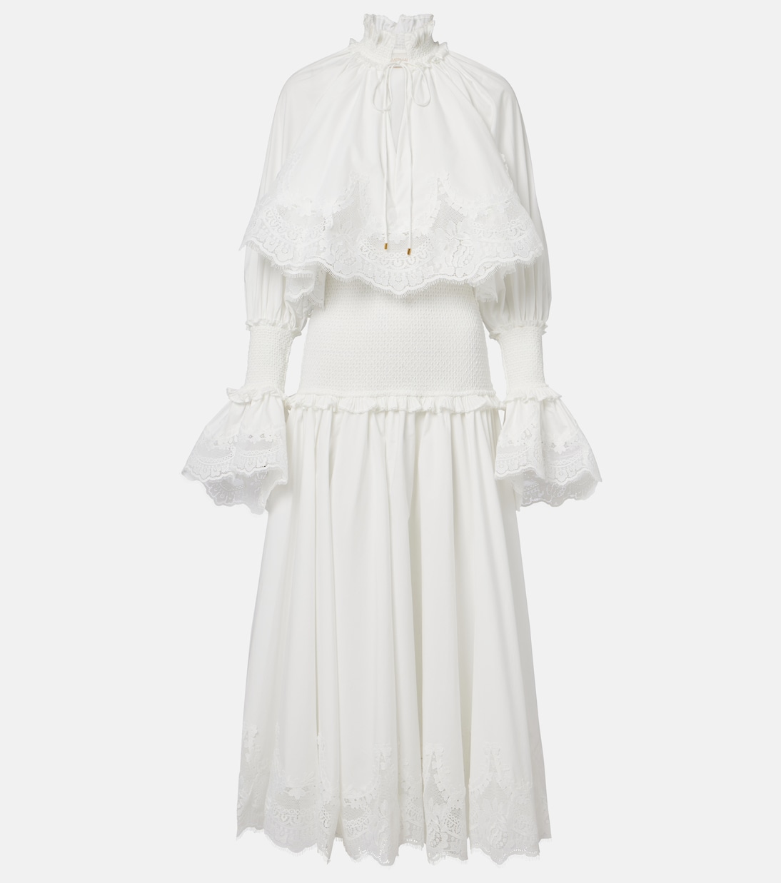 Alchemy lace-trimmed cotton poplin maxi dress | Zimmermann