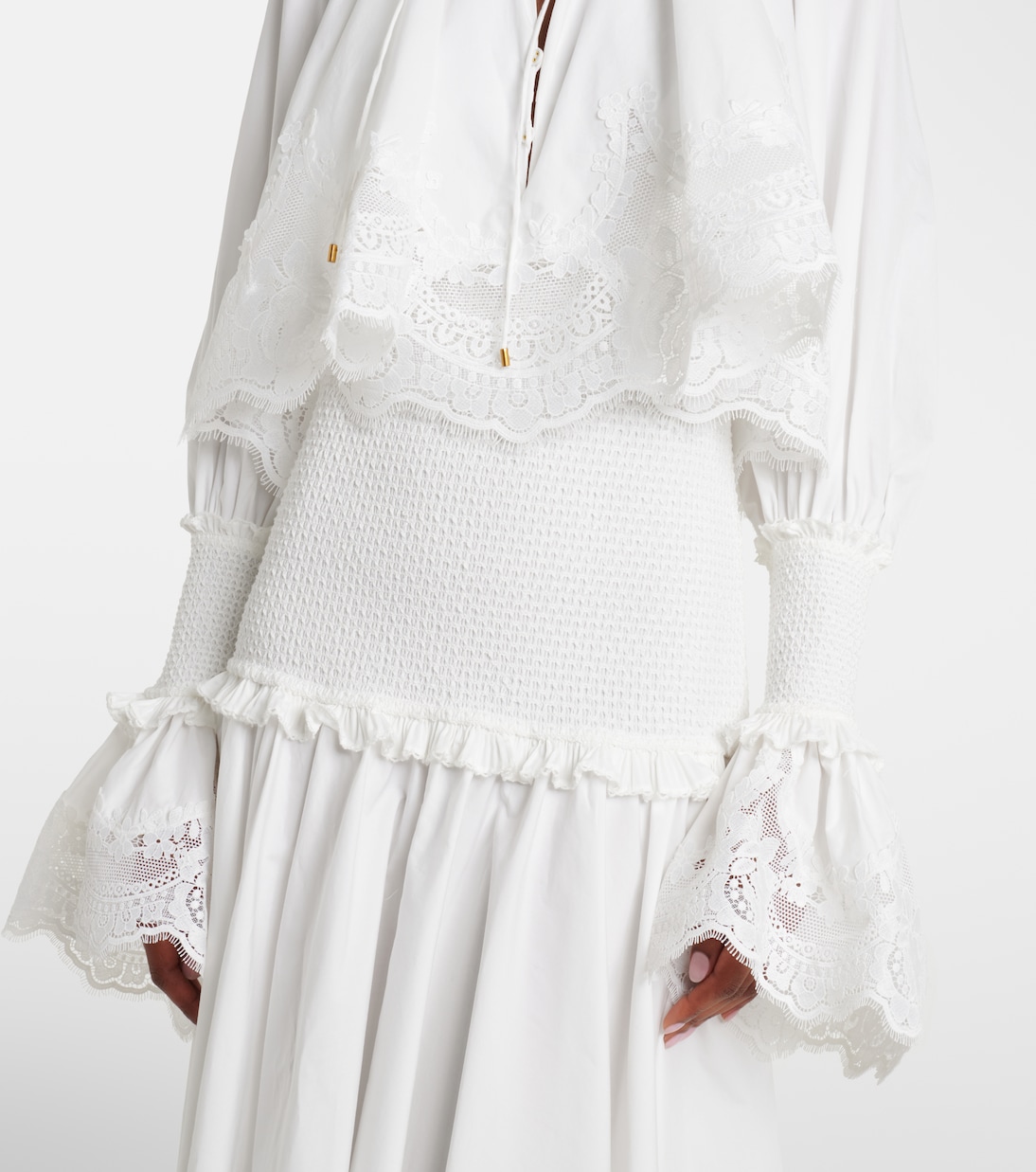 Alchemy lace-trimmed cotton poplin maxi dress | Zimmermann