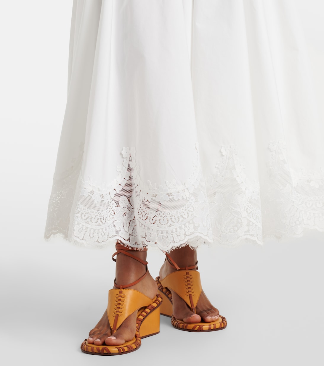 Alchemy lace-trimmed cotton poplin maxi dress | Zimmermann