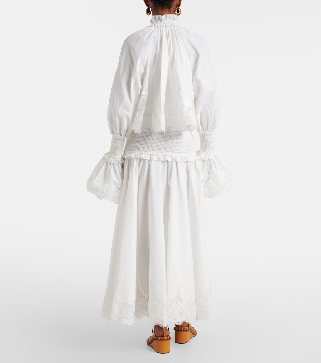 Alchemy lace-trimmed cotton poplin maxi dress | Zimmermann