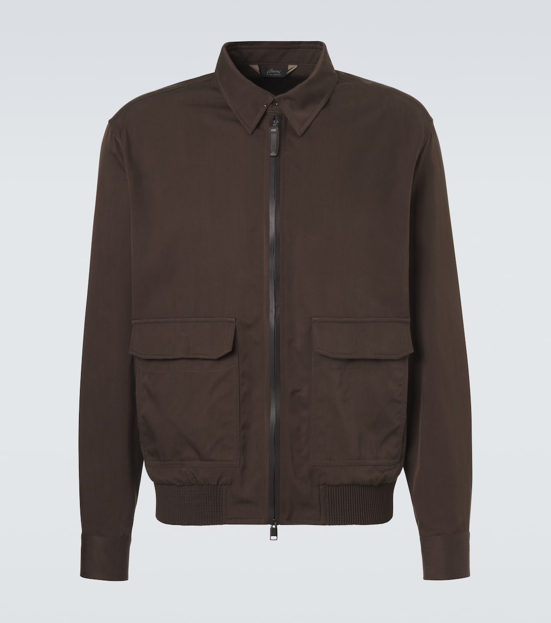 Giacca blouson in seta con pelle | Brioni