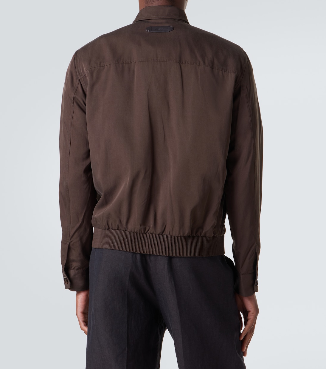 Giacca blouson in seta con pelle | Brioni