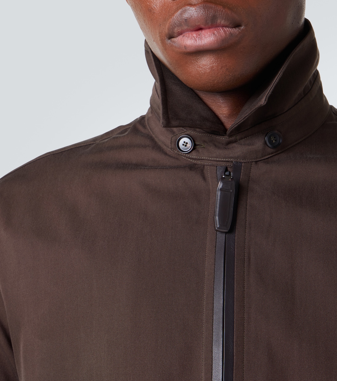 Giacca blouson in seta con pelle | Brioni