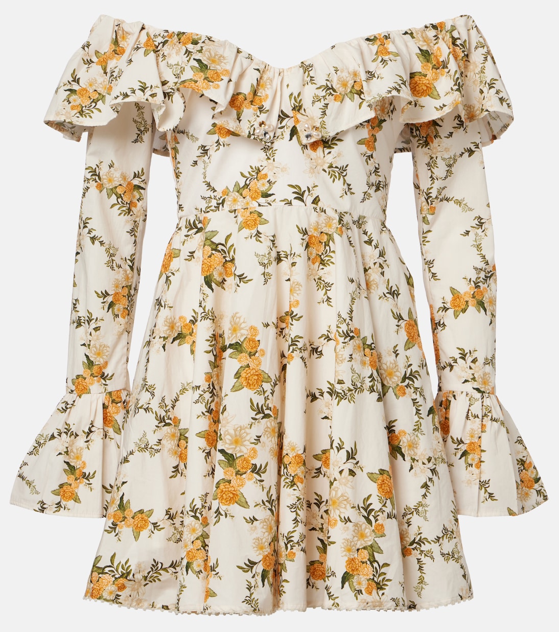 Verso off-shoulder floral cotton minidress | Agua by Agua Bendita