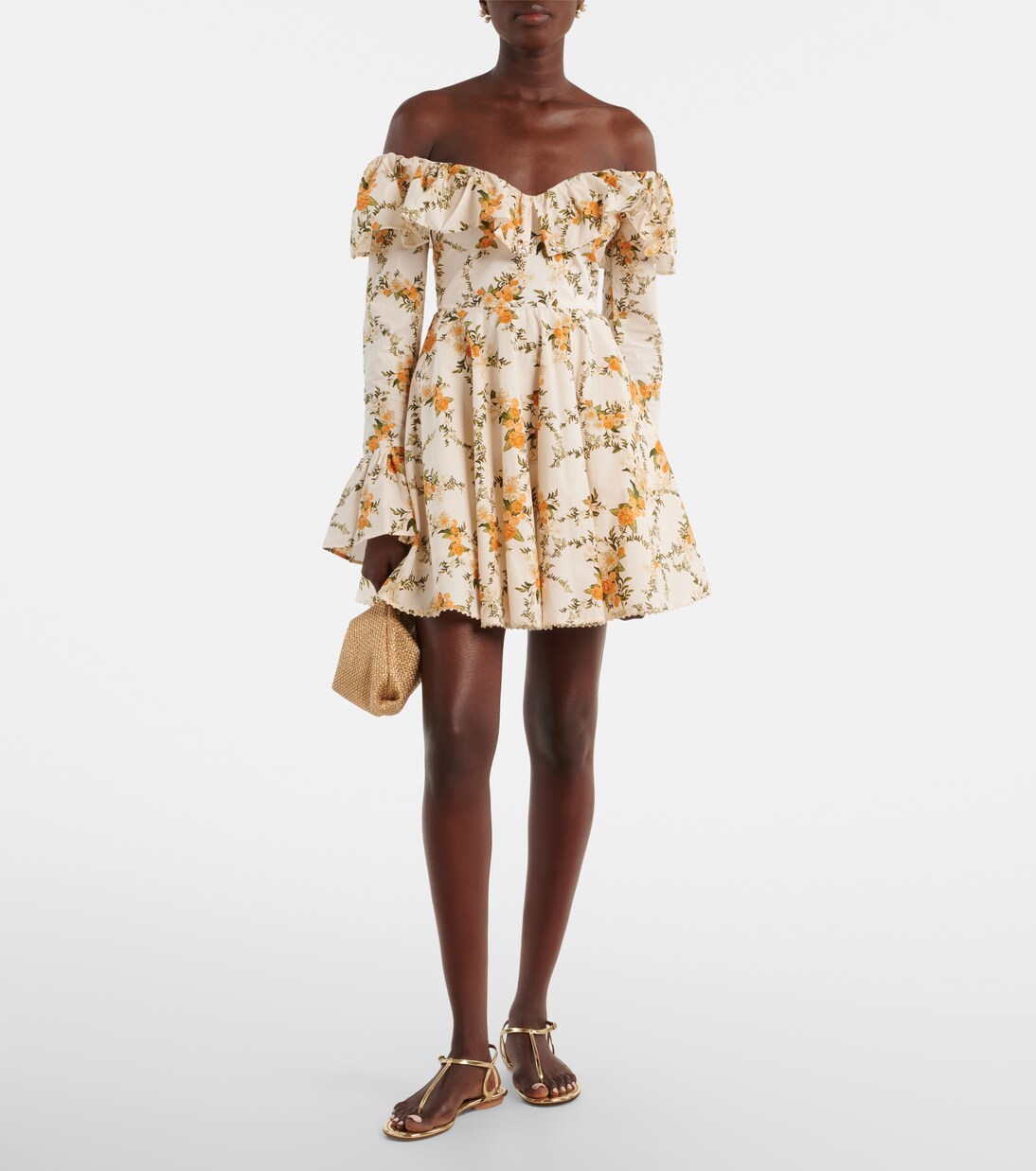 Verso off-shoulder floral cotton minidress | Agua by Agua Bendita