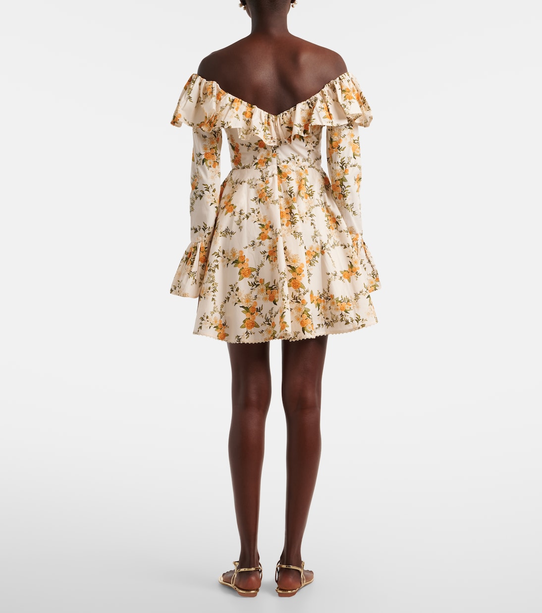 Verso off-shoulder floral cotton minidress | Agua by Agua Bendita