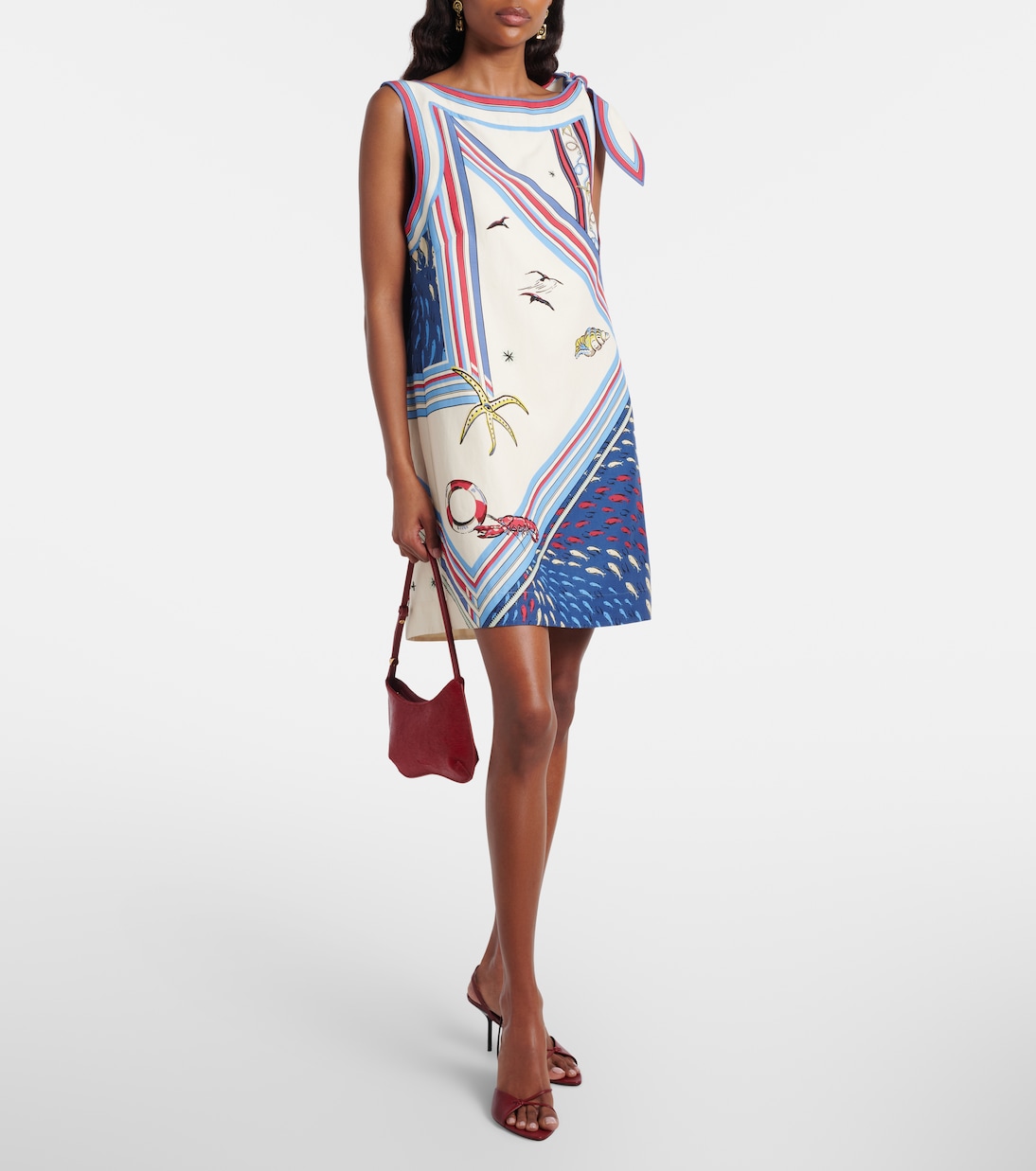 Bedrucktes Minikleid aus Satin | Alémais