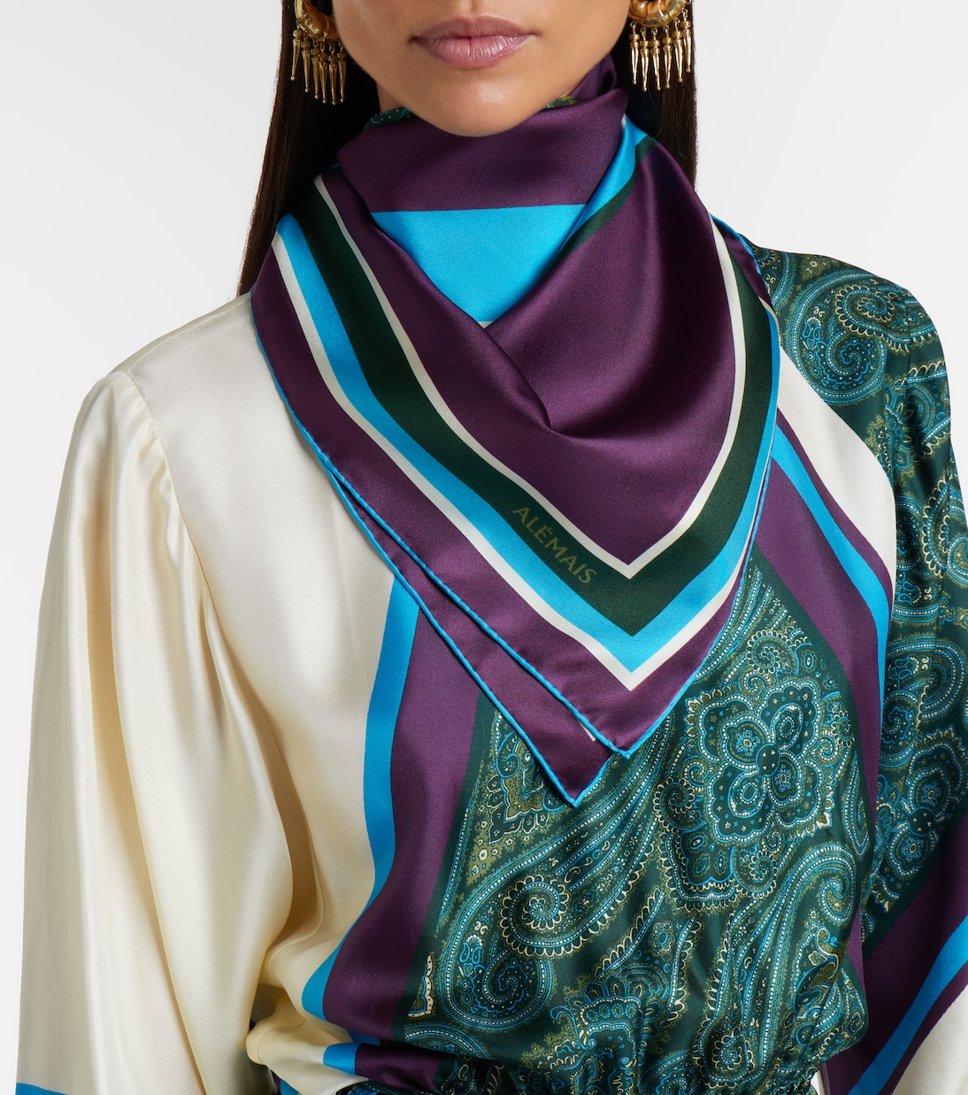 Joni printed silk twill scarf | Alémais