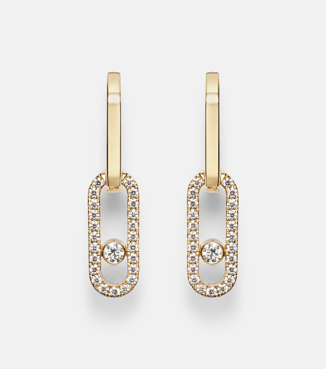 Pendientes Move Link de oro de 18 ct con diamantes | Messika