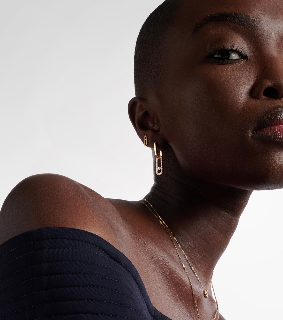 Pendientes Move Link de oro de 18 ct con diamantes | Messika