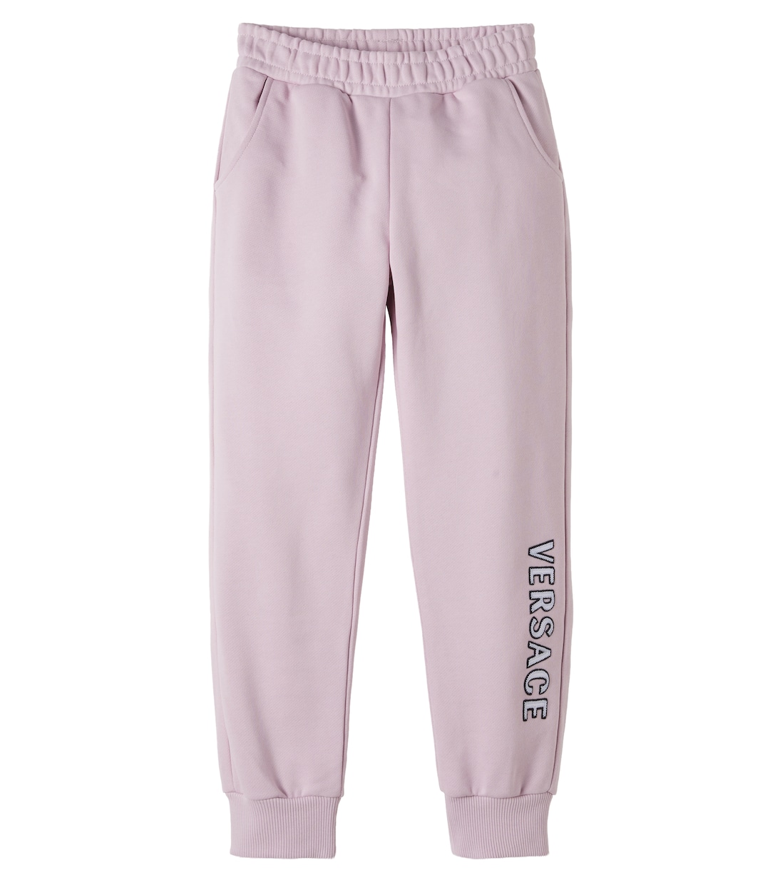 Logo embroidered cotton jersey sweatpants | Versace Kids
