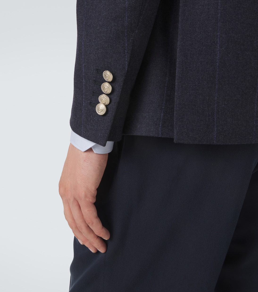 Blazer rayé en laine, coton et cachemire | Eleventy