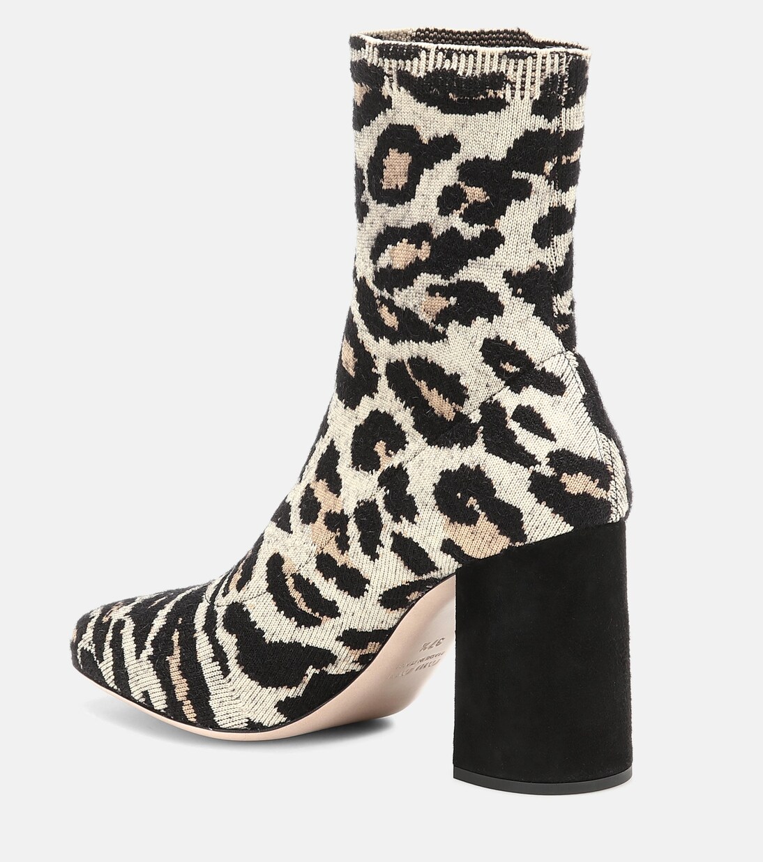 Leopard-print jacquard ankle boots | Miu Miu
