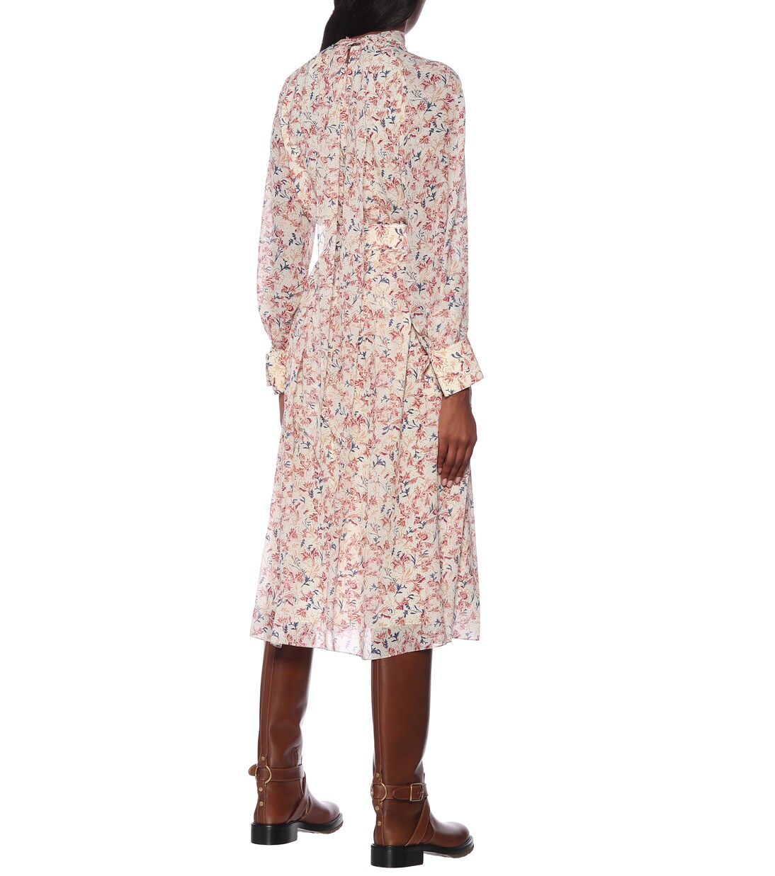 Robe midi en soie à fleurs | Chloé