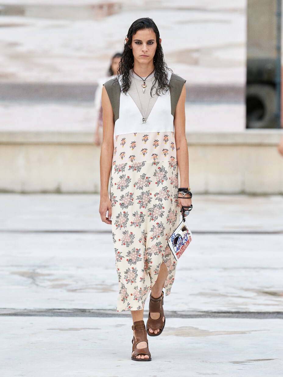 Robe midi intarsia à fleurs | Chloé