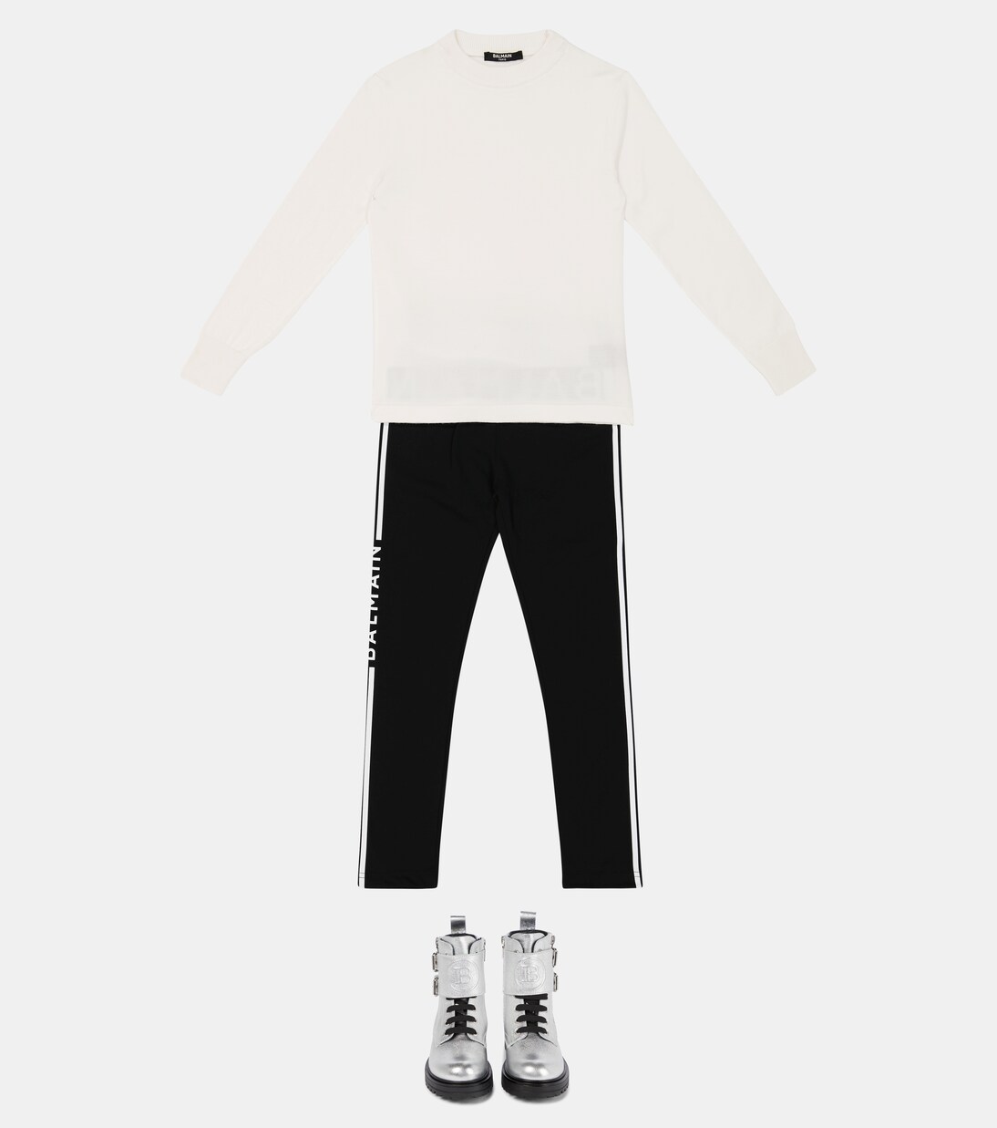 Logo virgin wool sweater | Balmain Kids