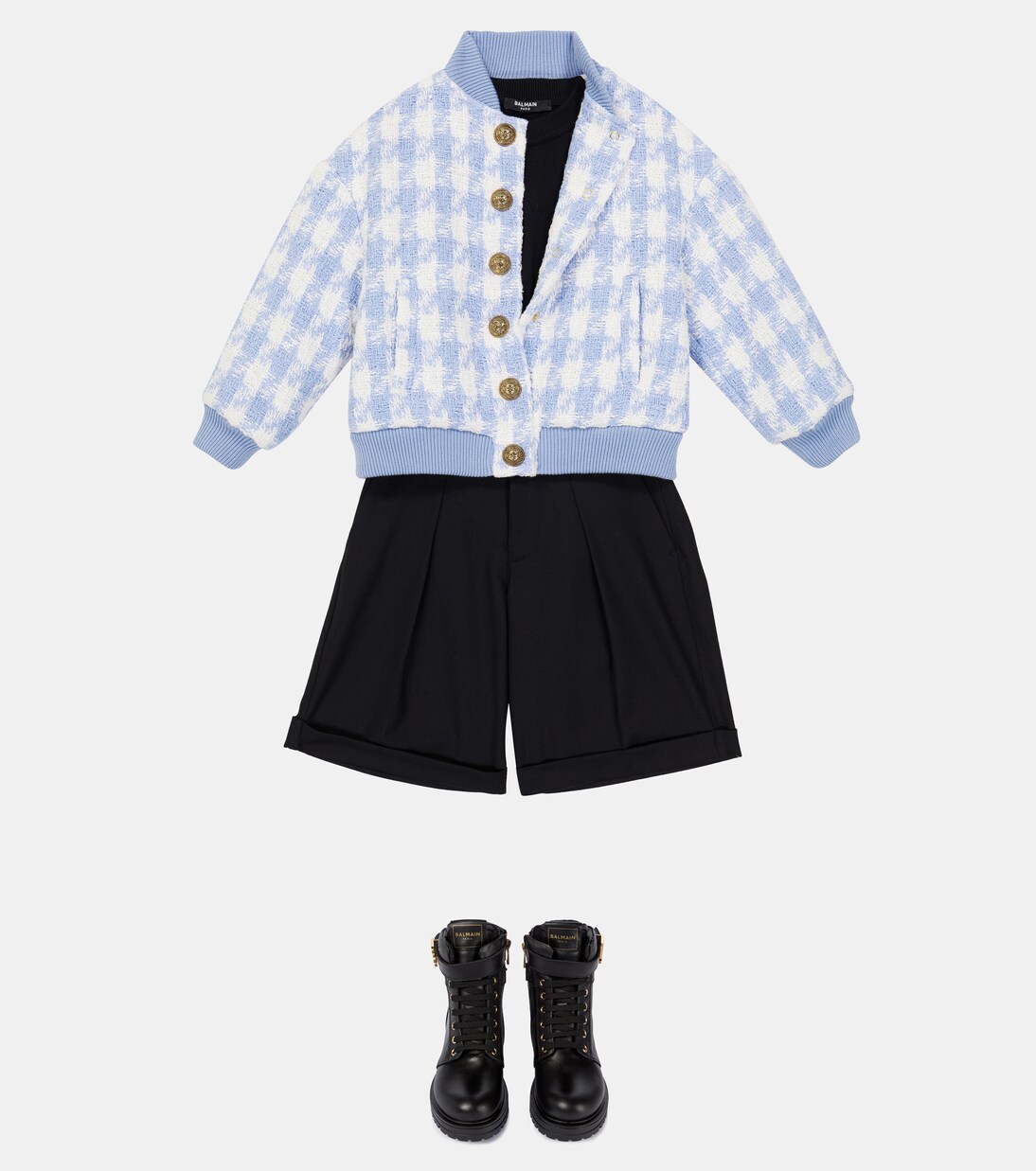 Logo intarsia wool sweater | Balmain Kids