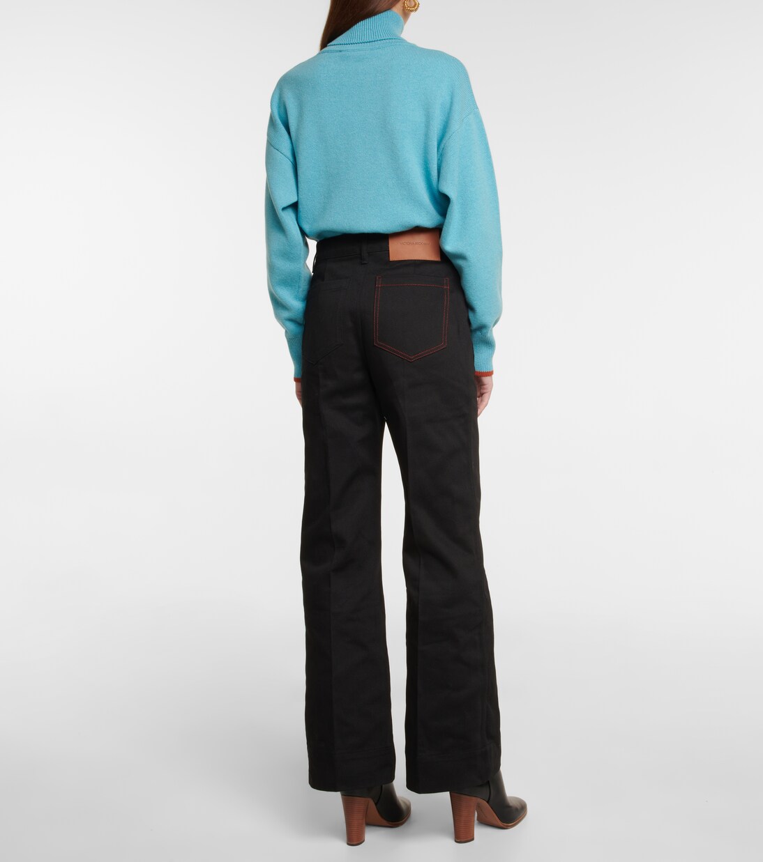 Jean ample à taille haute en coton | Victoria Beckham