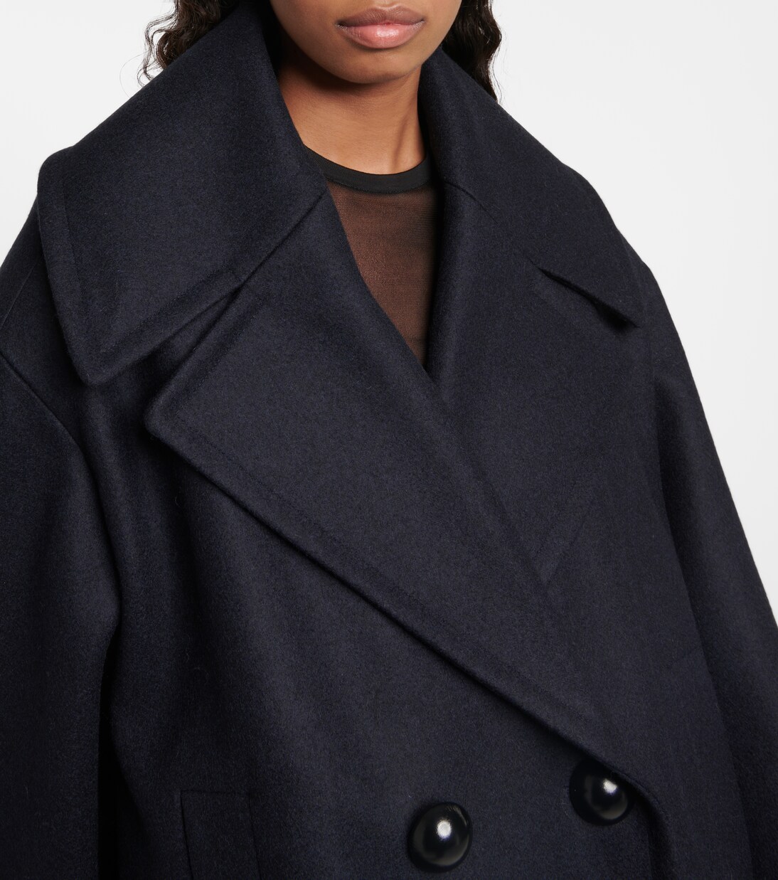 Abrigo marinero largo de lana | Alaïa