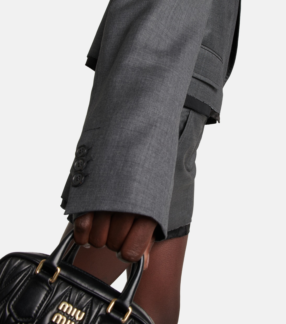 Blazer cropped in lana vergine | Miu Miu