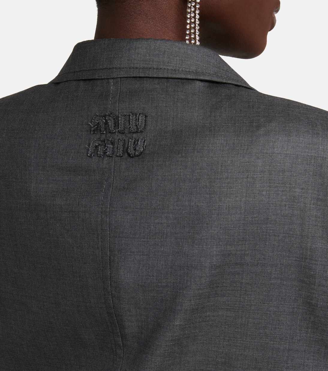 Blazer cropped in lana vergine | Miu Miu