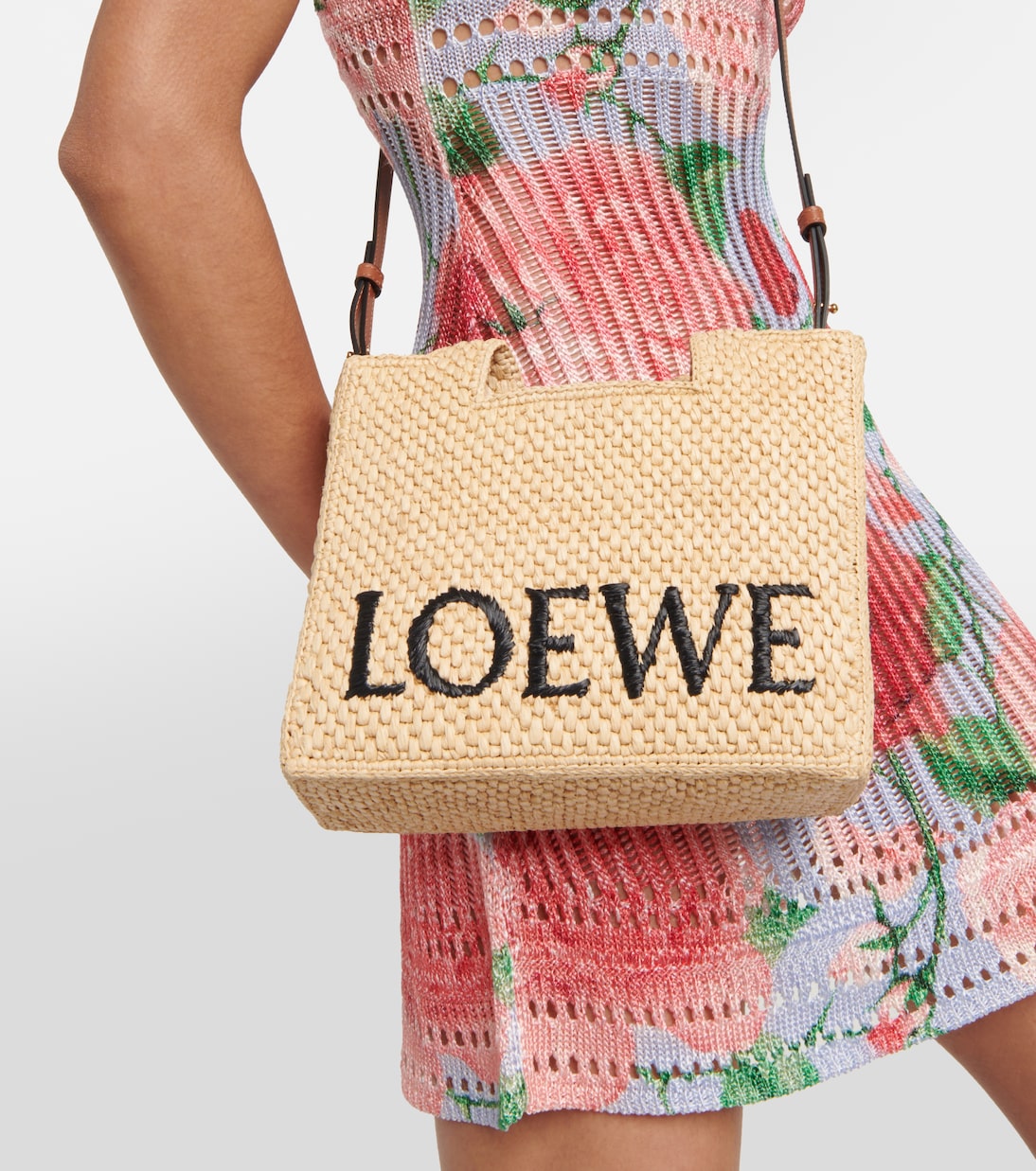 Paula's Ibiza Small logo raffia tote bag | Loewe