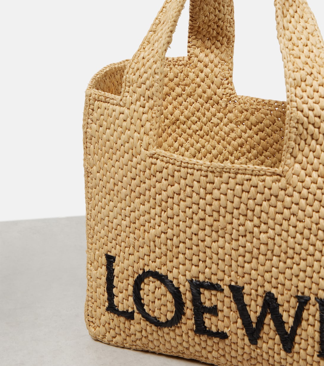 Paula's Ibiza Small logo raffia tote bag | Loewe