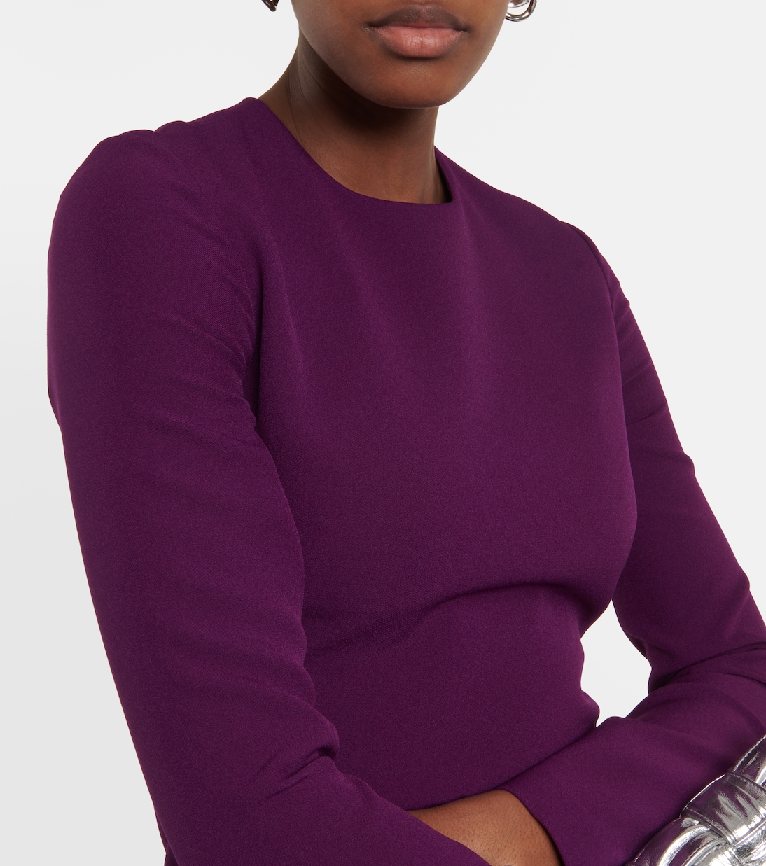 Abito lungo in crêpe con cristalli | Safiyaa