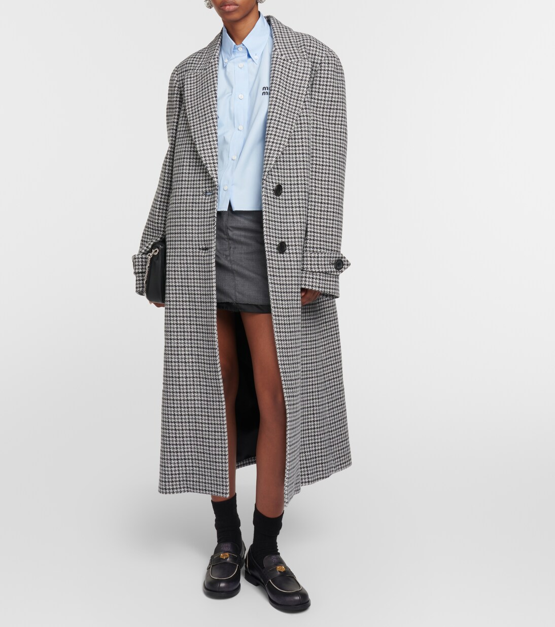 Single-breasted virgin wool coat | Miu Miu