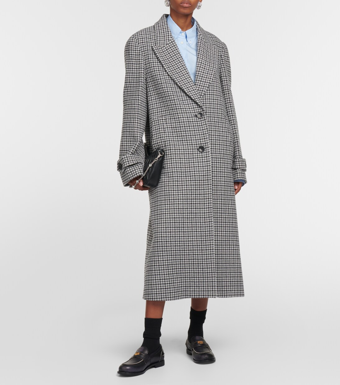 Single-breasted virgin wool coat | Miu Miu