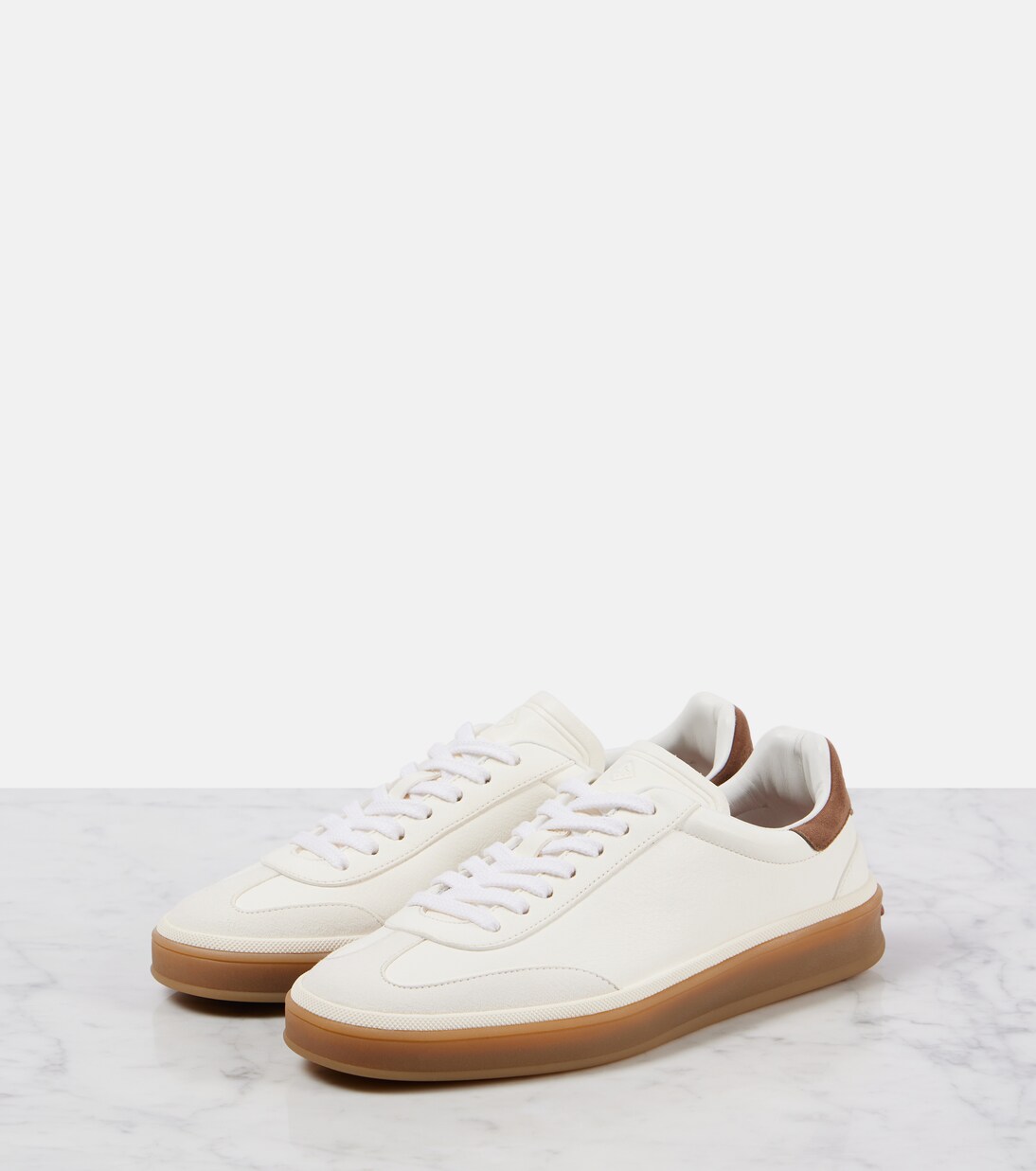Sneakers Tennis Walk aus Leder mit Veloursleder | Loro Piana