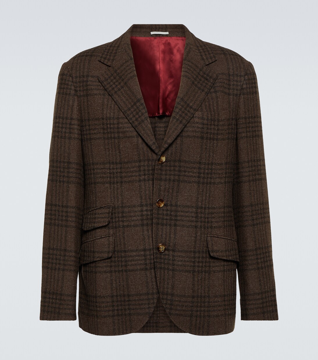Tartan wool, silk, and cashmere blazer | Brunello Cucinelli