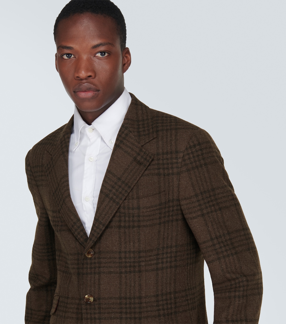 Tartan wool, silk, and cashmere blazer | Brunello Cucinelli