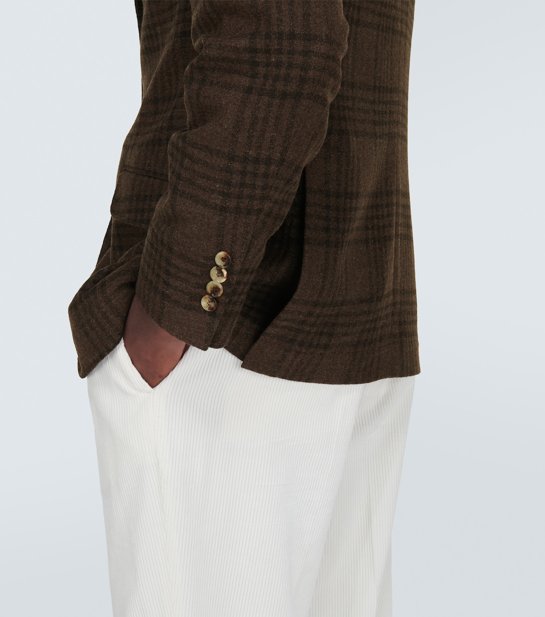 Tartan wool, silk, and cashmere blazer | Brunello Cucinelli