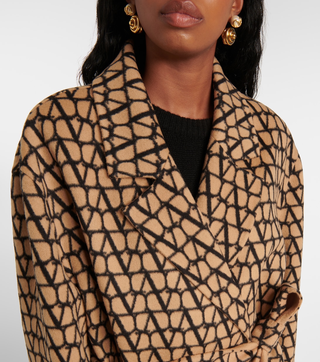 Manteau Toile Iconographe en laine et soie | Valentino