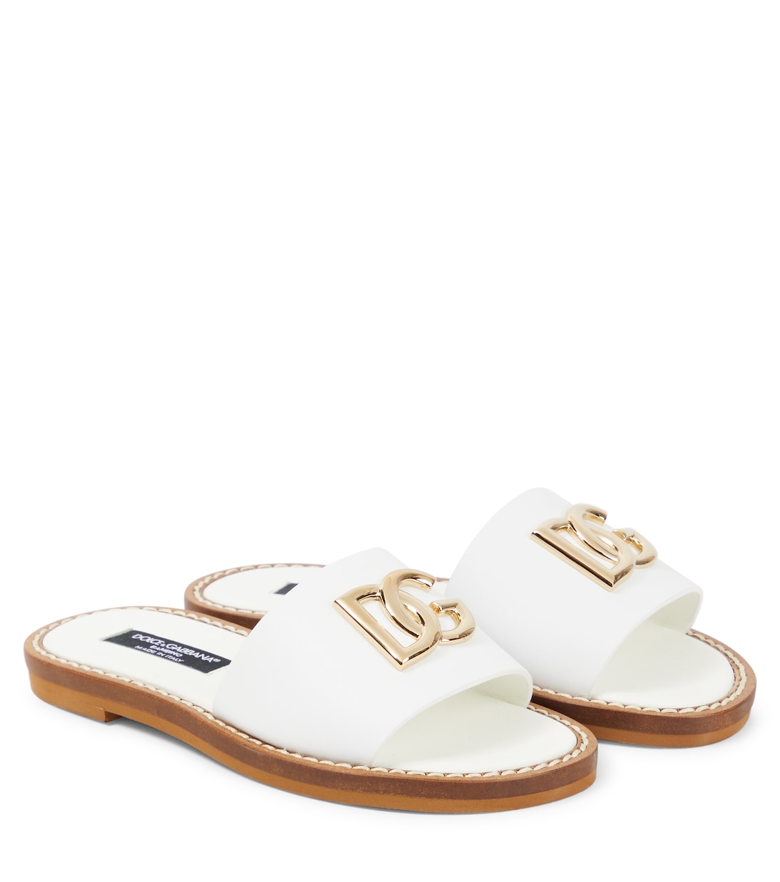 Sandalias de piel con logo | Dolce&Gabbana Kids