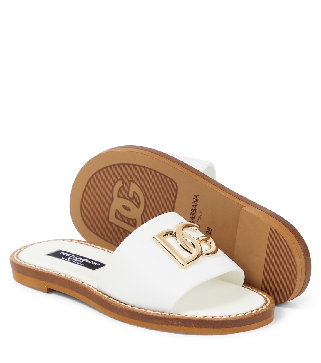 Sandalias de piel con logo | Dolce&Gabbana Kids