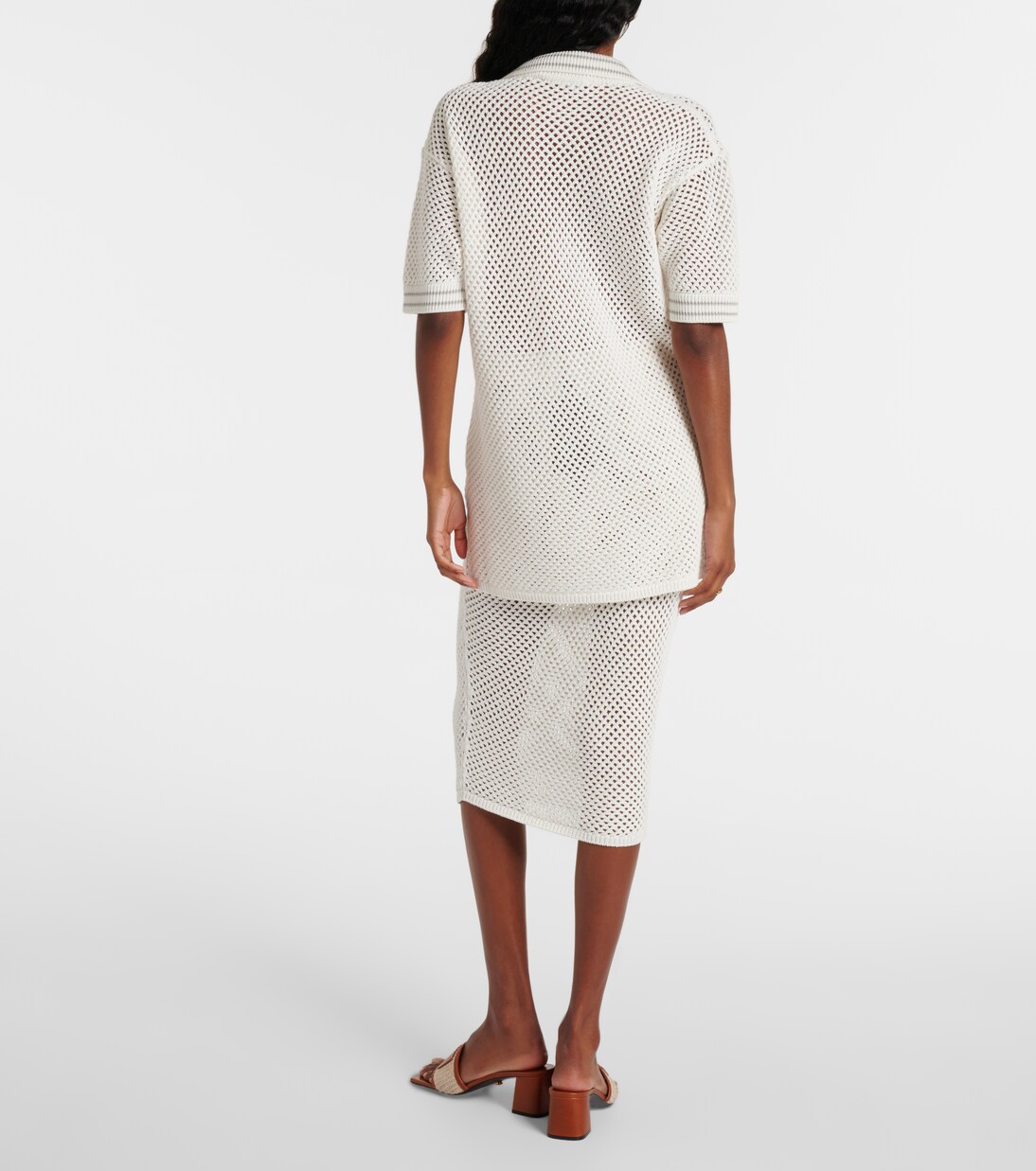 Polo oversize brodé en coton | Versace