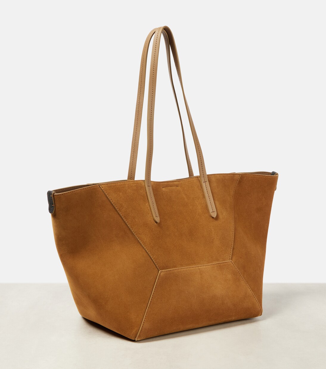 Tote Bag Duo Large aus Veloursleder | Brunello Cucinelli