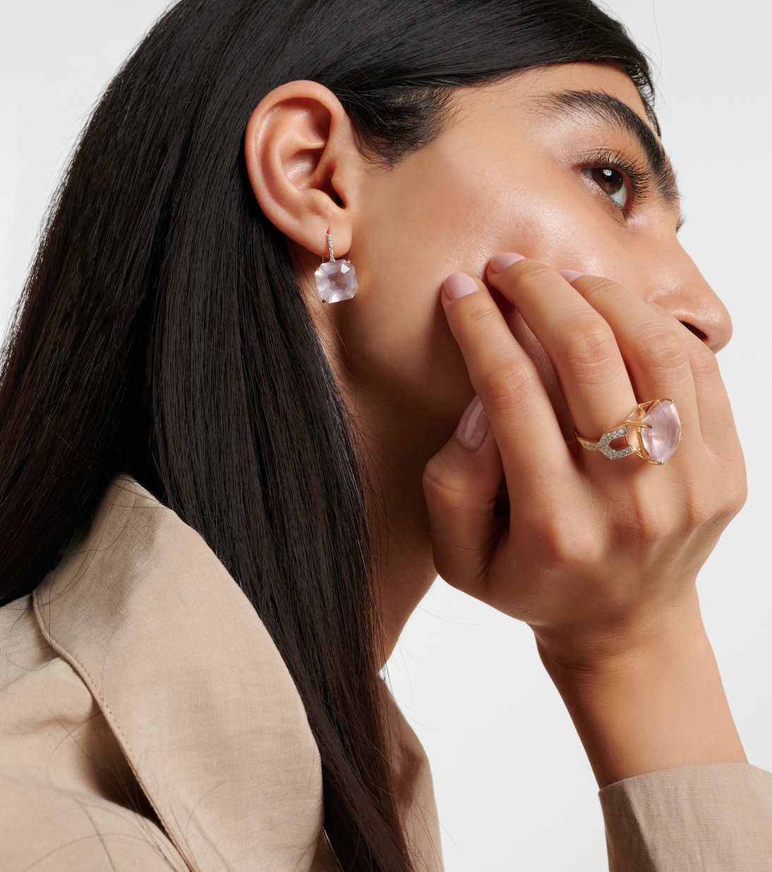 14kt gold earrings with topaz and diamonds | Mateo