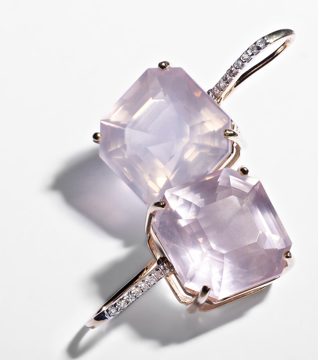 14kt gold earrings with topaz and diamonds | Mateo