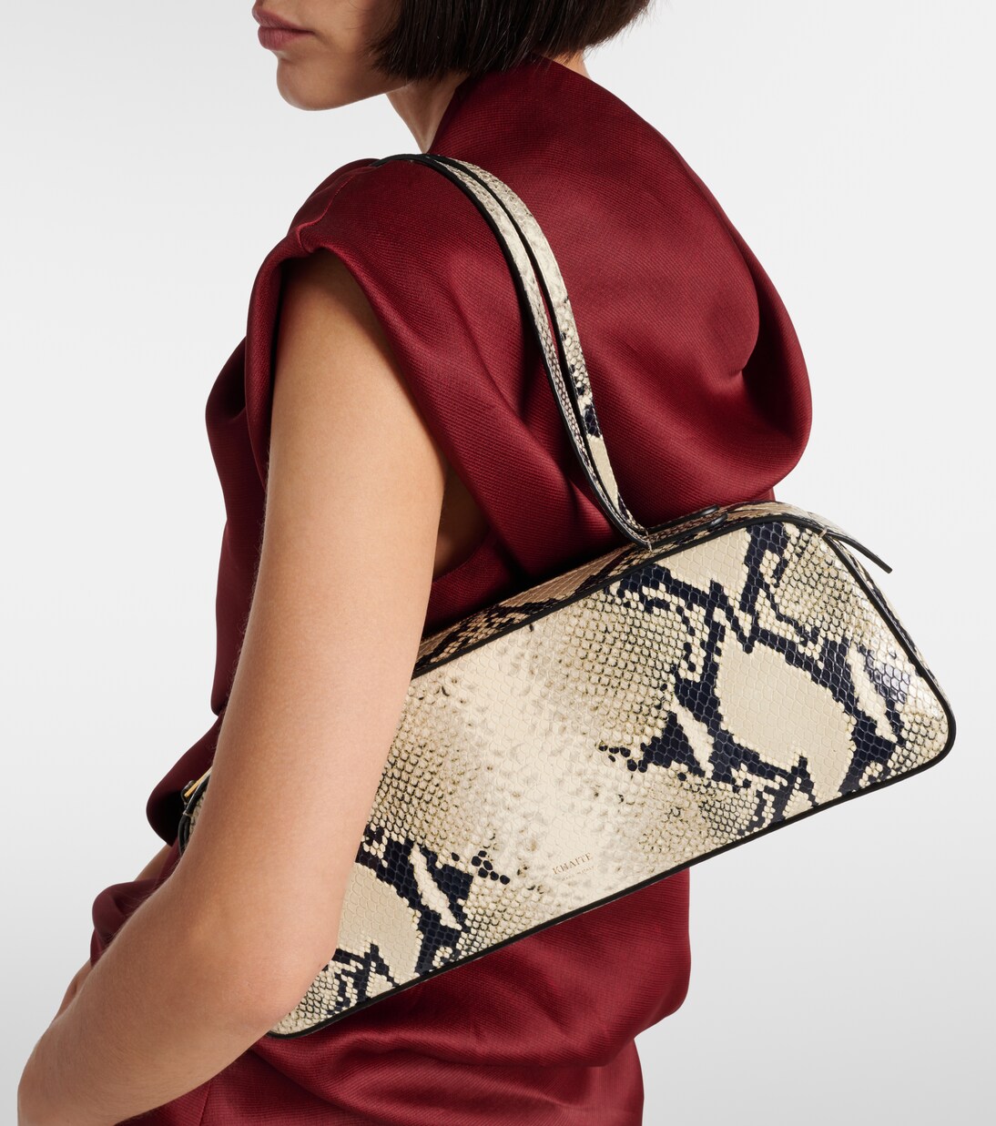 Simona snake-effect leather shoulder bag | Khaite