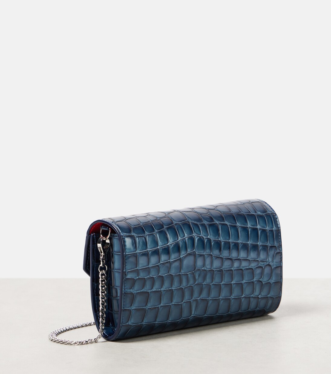 Loubi54 croc-effect leather wallet on chain | Christian Louboutin