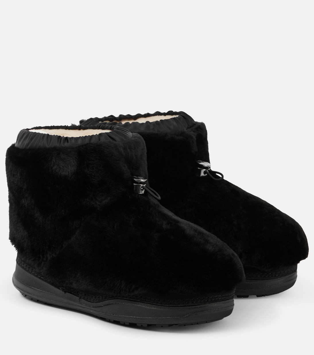 Shearling-trimmed leather ankle boots | Bogner