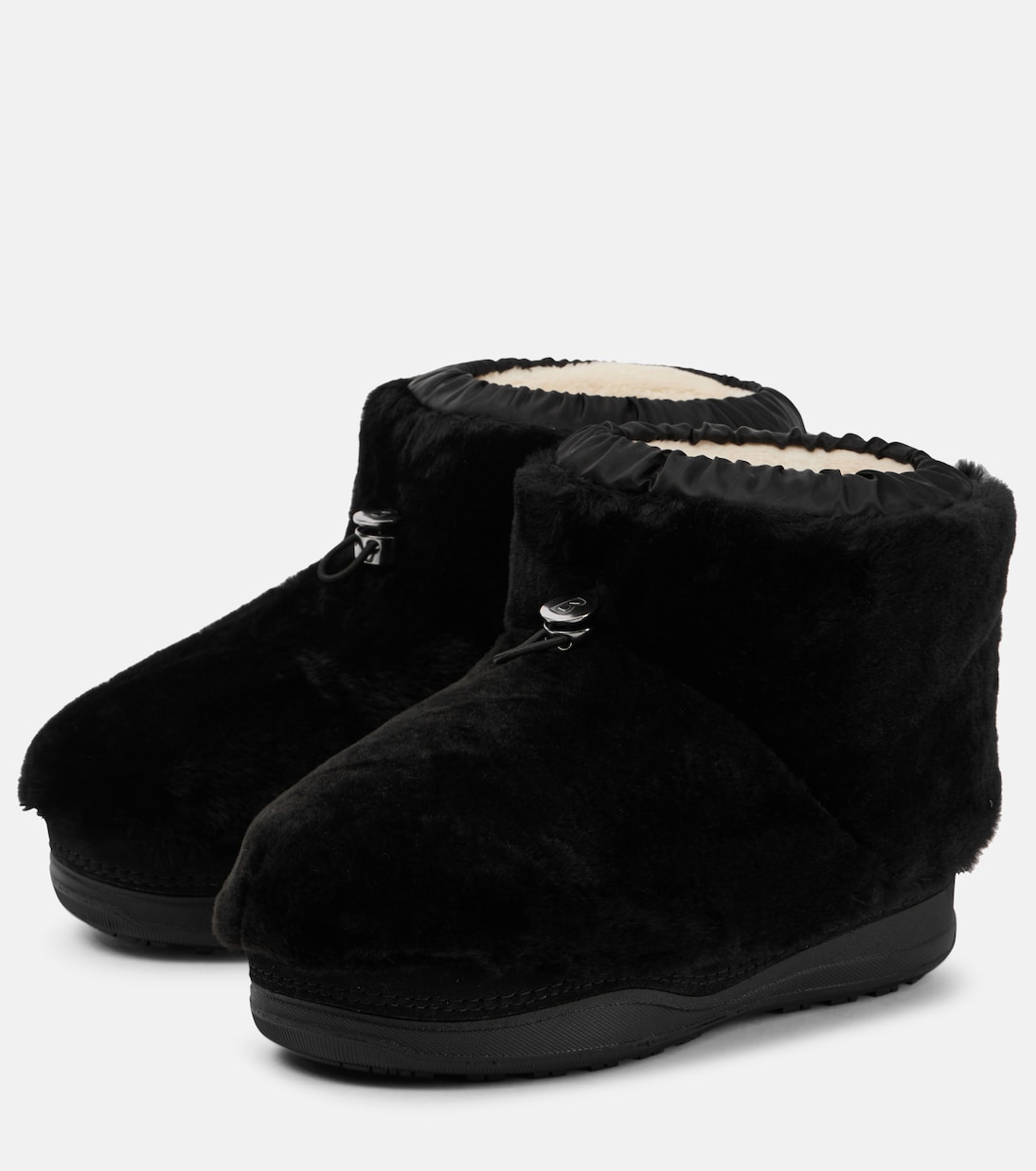Shearling-trimmed leather ankle boots | Bogner